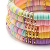 Synthetic Hematite & Polymer Clay Heishi Beads Stretch Bracelets Set BJEW-JB07381-4