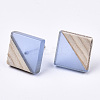 Transparent Resin & Wood Stud Earrings EJEW-N017-005A-A01-2