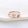 304 Stainless Steel with Rhinestone Finger Rings for Women VL8441-5-2