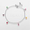 304 Stainless Steel Charm Anklets AJEW-E032-01A-1