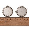 Tibetan Style Alloy Flat Round Pendant Cabochon Settings X-TIBEP-M022-54AS-3