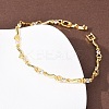 Brass Micro Pave Clear Cubic Zirconia Link Chain Bracelets for Women BJEW-D387-02G-3