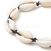 Natural Shell & Synthetic Turquoise Braided Bead Bracelet for Women BJEW-JB09245-03-2