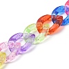 Transparent Glitter Powder Acrylic Curb Chain for DIY Keychains HJEW-JM00400-07-2