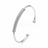 Non-Tarnish 304 Stainless Steel Open Cuff Bangle for Girl Women BJEW-N013-008P-3