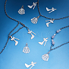 100Pcs 2 Style 201 Stainless Steel Stilettos Filigree Pendants STAS-DC0007-96-3