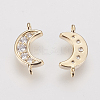 Brass Micro Pave Cubic Zirconia Links ZIRC-F081-15G-2