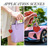 Handmade Polymer Clay Rhinestone Heart Keychains KEYC-TAC00068-01-7