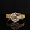 Brass Micro Pave Clear Cubic Zirconia Bangles for Women FS-WGA7409-09-1