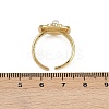 Brass Sky Blue Enamel Flower Cuff Rings RJEW-C139-18C-G-5