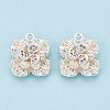 Brass Micro Pave Clear Cubic Zirconia Pendants KK-T077-32S-1