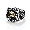 Textured 304 Stainless Steel Finger Rings FS-WG3E048-02-5