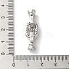 Oval Rack Plating Brass Micro Pave Clear Cubic Zirconia Fold Over Clasps KK-A225-09P-3