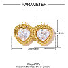 304 Stainless Steel Pave Cubic Zirconia Pendants STAS-OY010-42G-2