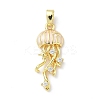 Brass Micro Pave Cubic Zirconia with Enamel Pendants KK-Z134-15G-01A-1