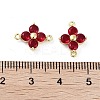 Rack Plating Brass Pave Cubic Zirconia Connector Charms KK-H474-20G-04-3