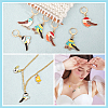 12Pcs 4 Style Alloy Enamel Bird Charms Locking Stitch Makers HJEW-PH01590-5
