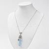 Natural Aquamarine Jewelry Sets SJEW-JS00898-01-2