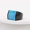 Rectangle Synthetic Turquoise Finger Ring FIND-PW0021-08F-EB-1