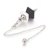 Natural Dyed & Heated Black Agate Dowsing Pendulums KK-F756-09K-2