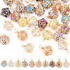 40Pcs 10 Color Glass Pendants PALLOY-AB00197-1