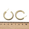 Brass Clear Cubic Zirconia C-Shaped Stud Earrings EJEW-L261-026G-5
