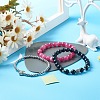 Reiki Crystal Natural Chalcedony Imitation Tourmaline Stretch Bracelets Set for Men Women BJEW-JB06806-02-5