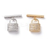 Brass Micro Pave Clear Cubic Zirconia Lobster Toggle Clasp KK-C100-44G-1