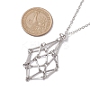 3 Pcs 201 Stainless Steel Crystal Stone Cage Pendant Necklaces NJEW-JN04749-3