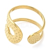 304 Stainless Steel Double Layer Open Cuff Ring for Women RJEW-I098-27G-3