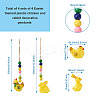4Pcs 4 Style Easter Theme Plastic Hen & Rabbit Pendant Decorations HJEW-CF0001-16A-3