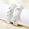 Square Synthetic Howlite Beads Stretch Bracelets for Women Men BJEW-C097-06V-3