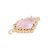Golden Plated Brass Pave Clear Cubic Zirconia Connector Charms KK-L218-002G-04-2