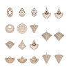 48Pcs 12 Style Undyed Natural Wooden Big Pendants WOOD-MP0001-01-1