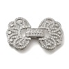 Rack Plating Flower Brass Micro Pave Clear Cubic Zirconia Fold Over Clasps KK-H512-06P-1