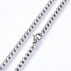 304 Stainless Steel Box Chain Necklaces NJEW-F227-09P-06-2
