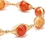 Healing Power Natural Carnelian Beaded Bracelets for Men Women X1-BJEW-TA00012-01-5