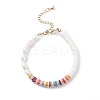 Natural Pearl & Polymer Clay Beaded Bracelet BJEW-TA00085-1