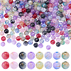 400Pcs 8 Colors Transparent Crackle Acrylic Beads DACR-ME0001-01-1