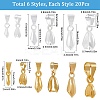 120Pcs 6 Styles Brass Ice Pick Pinch Bails for Pendant Making KK-SC0005-18-2