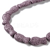 Fish Dyed Natural Lava Rock Beads Strands G-O126-01A-05-3