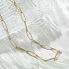 Ion Plating(IP) 304 Stainless Steel Paperclip Chain Necklace for Men Women NJEW-P272-02G-4