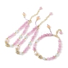 Round Dyed Natural Gemstone & Natural Pearl Beaded Bracelets BJEW-C068-02G-1