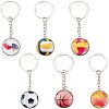 6Pcs 6 Style Glass Pendant Keychain KEYC-OC0001-23-1