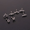 316L Surgical Stainless Steel Micro Pave Clear Cubic Zirconia Cartilage Earrings WG14BE9-01-2