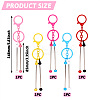 5Pcs 5 Colors Alloy & Iron Beadable Bar Keychain for DIY Crafts Jewelry Making KEYC-TA0001-28-4