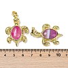 Natural Banded Agate(Dyed & Heated) & Brass Pendants KK-F887-01G-09-3