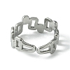 Non-Tarnish 304 Stainless Steel Open Cuff Ring RJEW-L110-036P-3