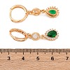 Brass Micro Pave Cubic Zirconia Leverback Earrings EJEW-K300-49G-5