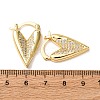 Brass Micro Pave Cubic Zirconia Heart Hoop Earrings EJEW-D332-03A-G-5